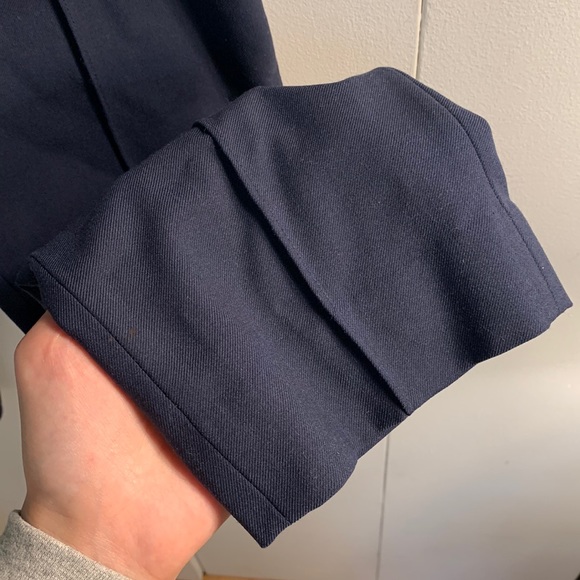 Club Monaco Medium Elastic Stretch Waist Casual Navy Blue Cropped Pants - Picture 3 of 7